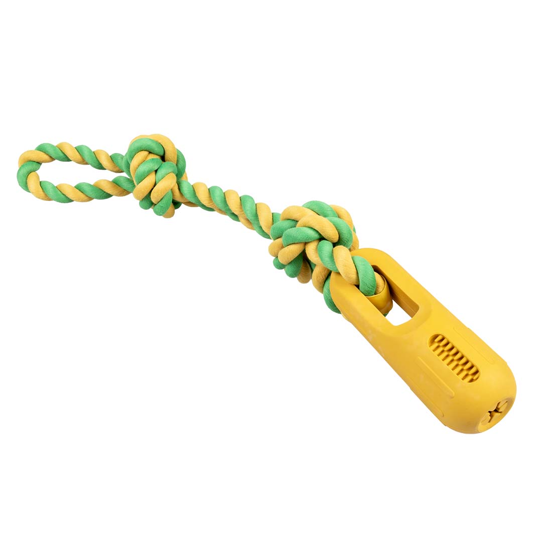 Rubrop tuggertouw met stick Geel - Product shot