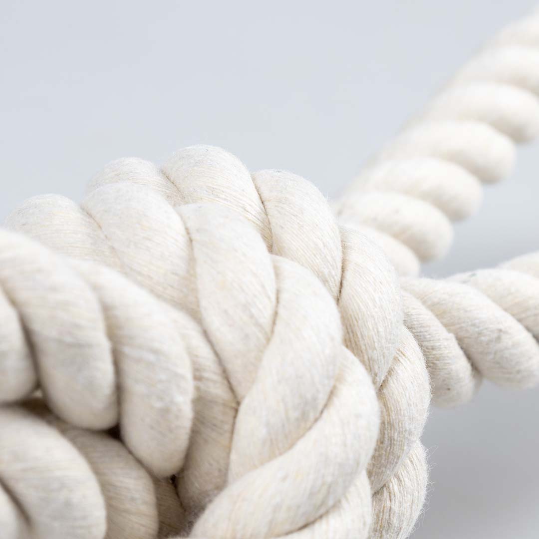 ECO Cotton touw met 3 knopen & lus Wit - Detail 3