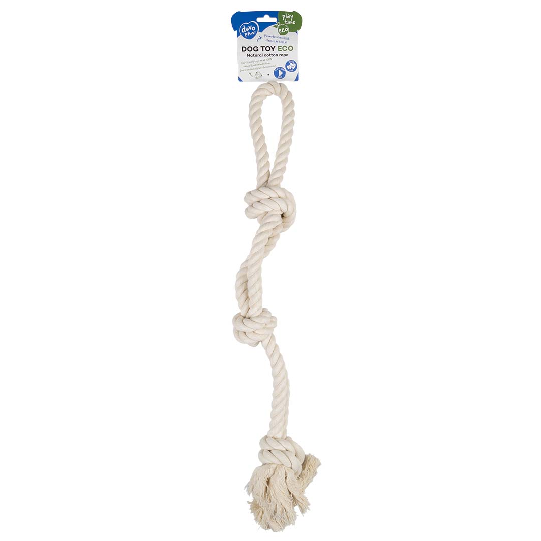 ECO Cotton touw met 3 knopen & lus Wit - Verpakkingsbeeld