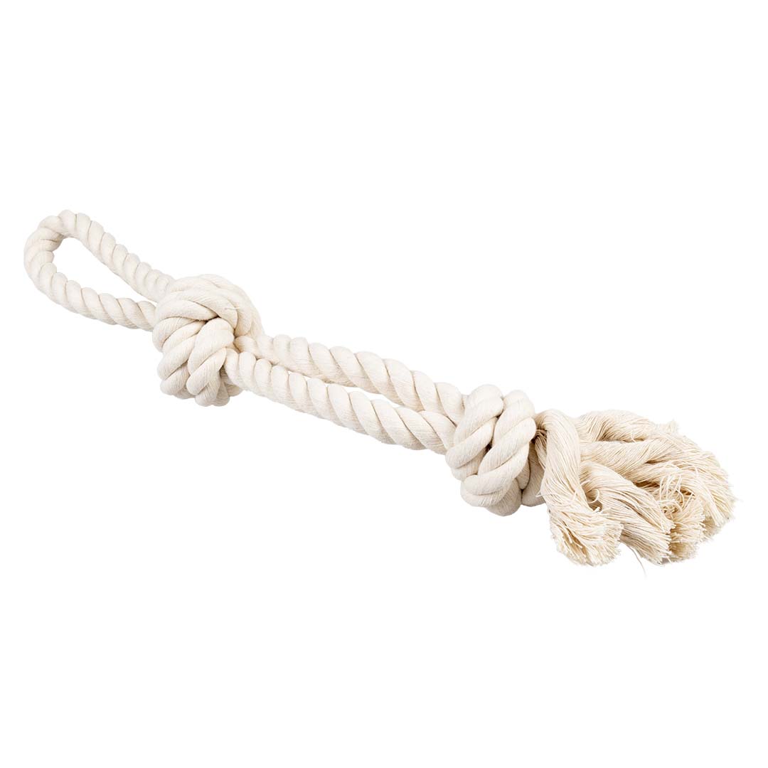 ECO Cotton touw met 2 knopen & lus Wit - Product shot
