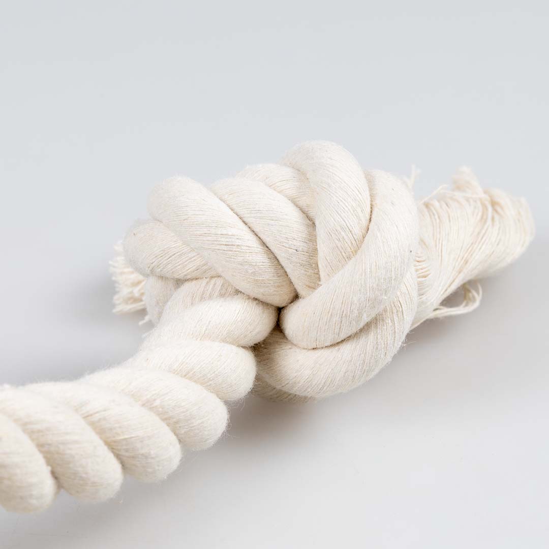 ECO Cotton touw met 2 knopen Wit - Detail 3