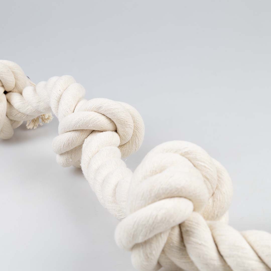 Corde écologique en coton avec 4 nœuds Blanc - Detail 3