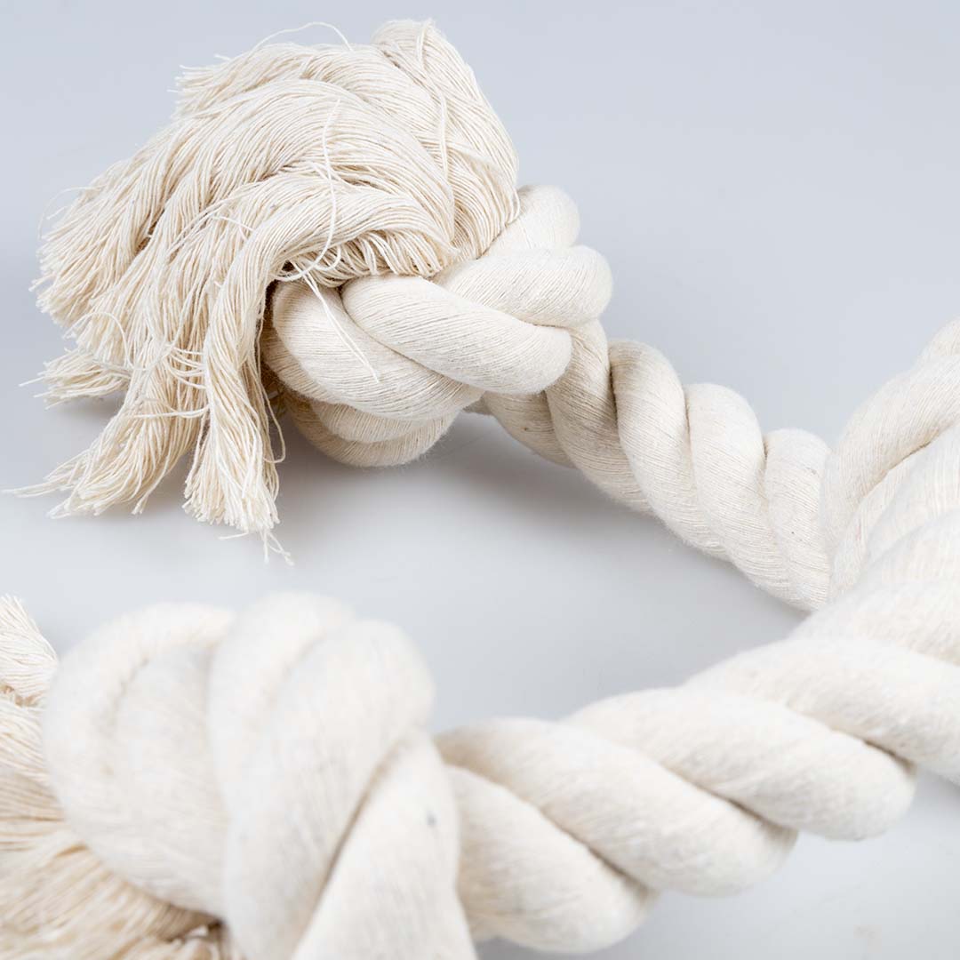 ECO Cotton touw met 3 knopen Wit - Detail 1