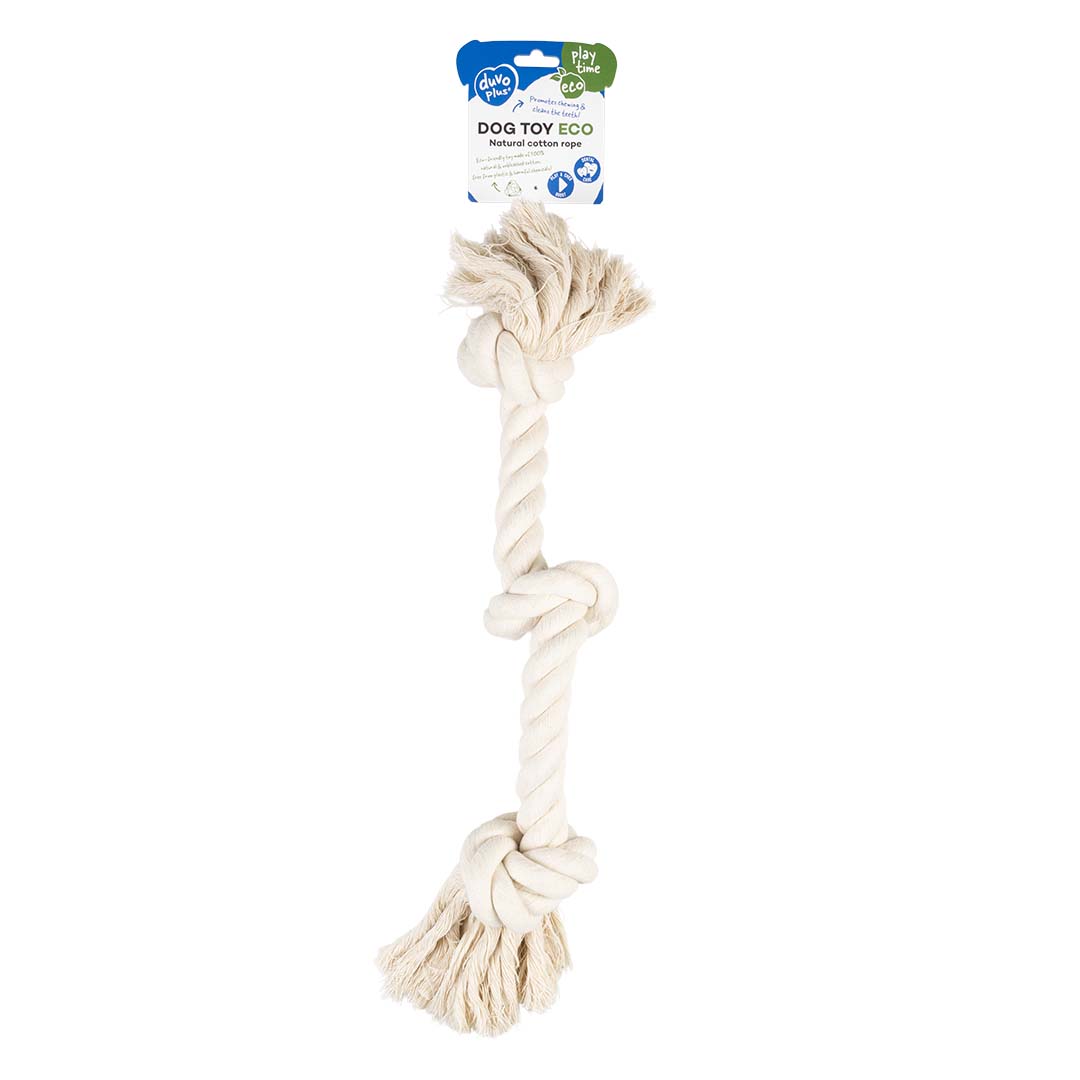 ECO Cotton touw met 3 knopen Wit - Verpakkingsbeeld