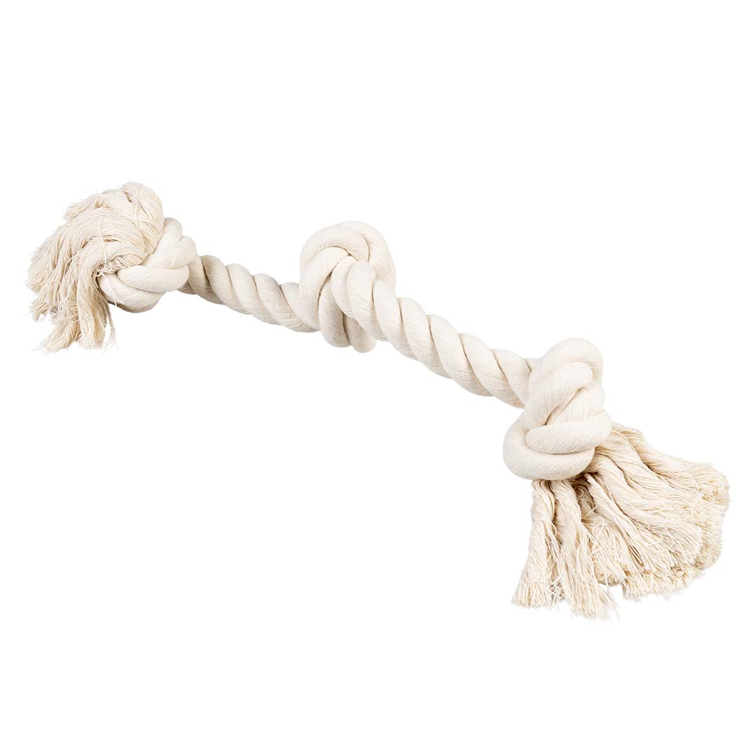 ECO Cotton touw met 3 knopen Wit - Product shot