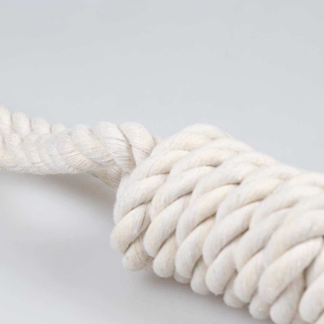 Eco cotton tug rope with 2 loops White - Laroy Group
