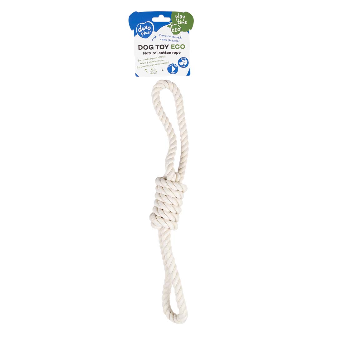 ECO Cotton tuggertouw met 2 lussen Wit - Verpakkingsbeeld
