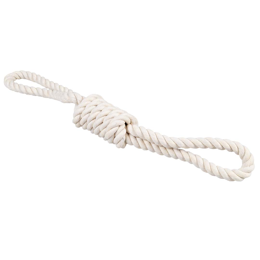 Eco cotton tug rope with 2 loops White - Laroy Group