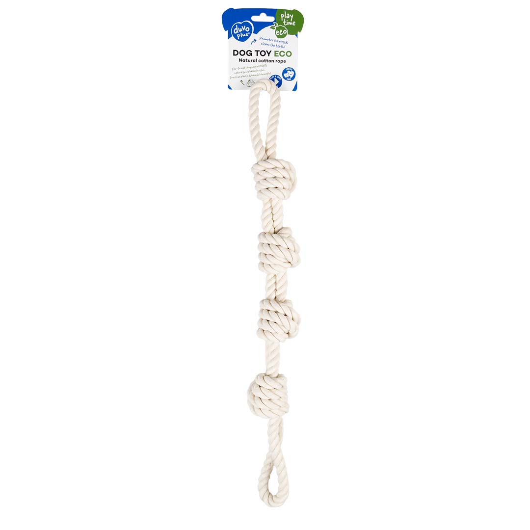 ECO Cotton dubbeltouw met 4 knopen Wit - Verpakkingsbeeld
