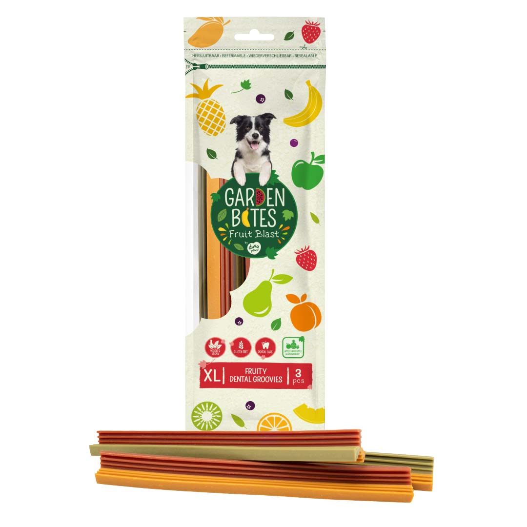 Garden Bites Fruity dental groovies - <Product shot>