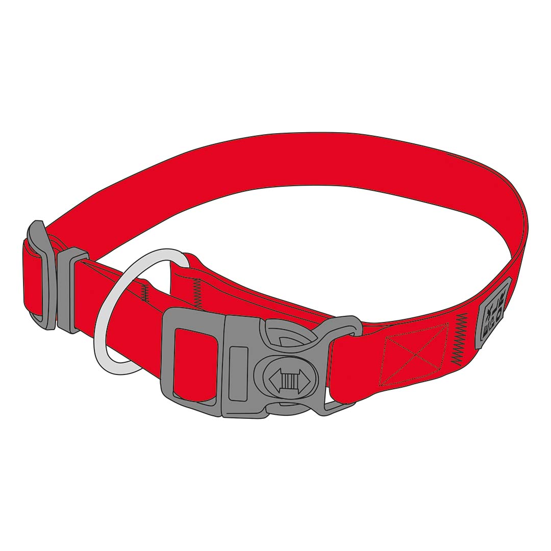 Halsband Classic Rood - Technische tekening
