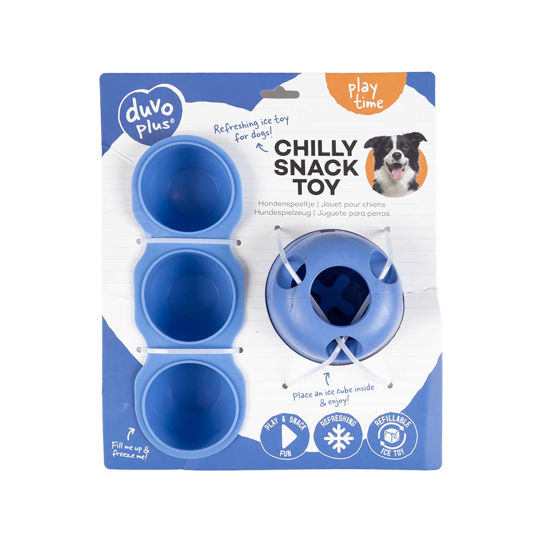 Jouet de friandise chilly Bleu - Facing