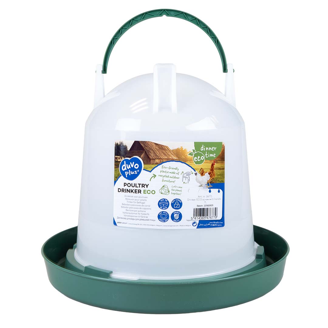 Drinkklok schroef met handvat ECO Transparant/groen - Facing