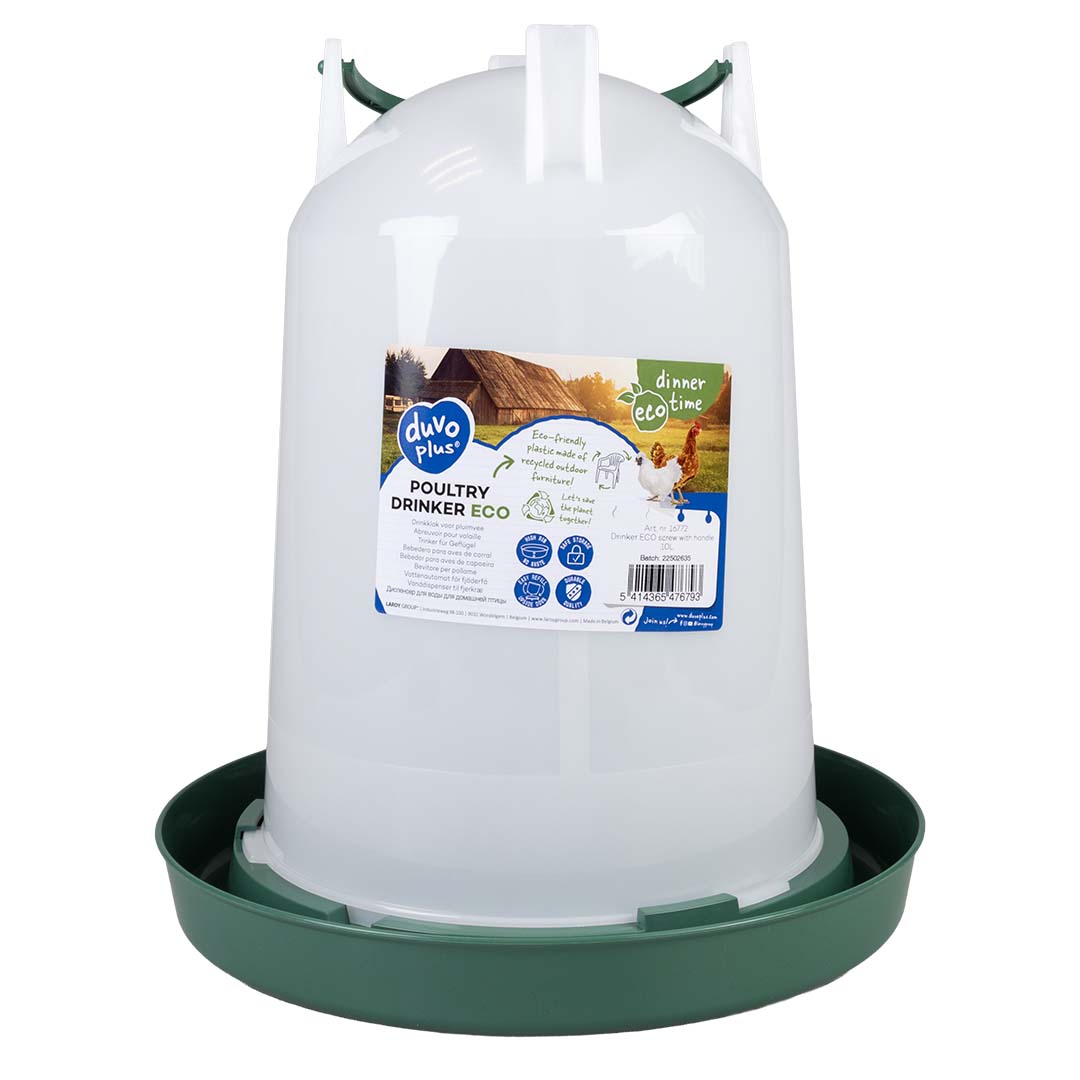 Drinkklok schroef met handvat ECO Transparant/groen - Facing