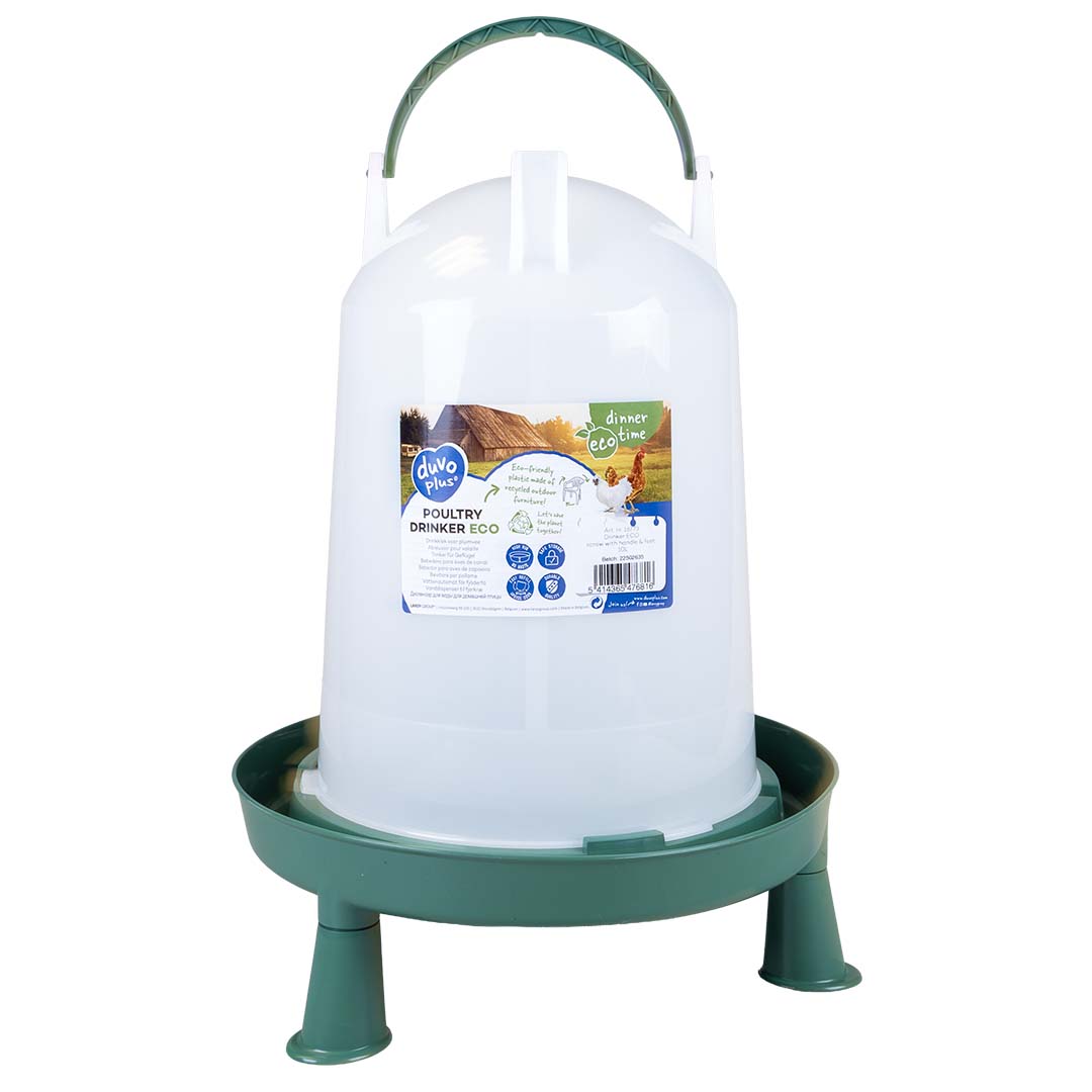 Drinker screw with handle & feet ECO Transparent/green - Facing
