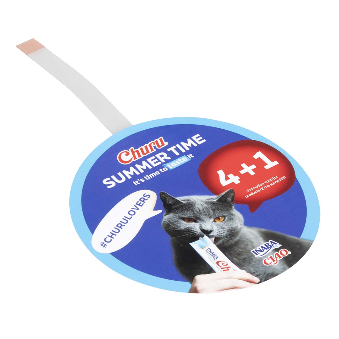 INABA CIAO Promo Wobbler 4+1 Blauw - Product shot