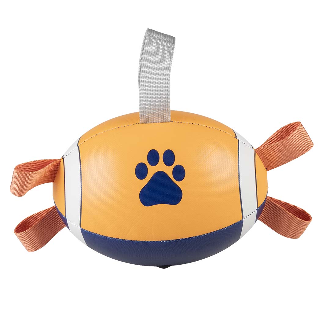 Rugbyball mit Pumpe Orange/blau - Detail 1