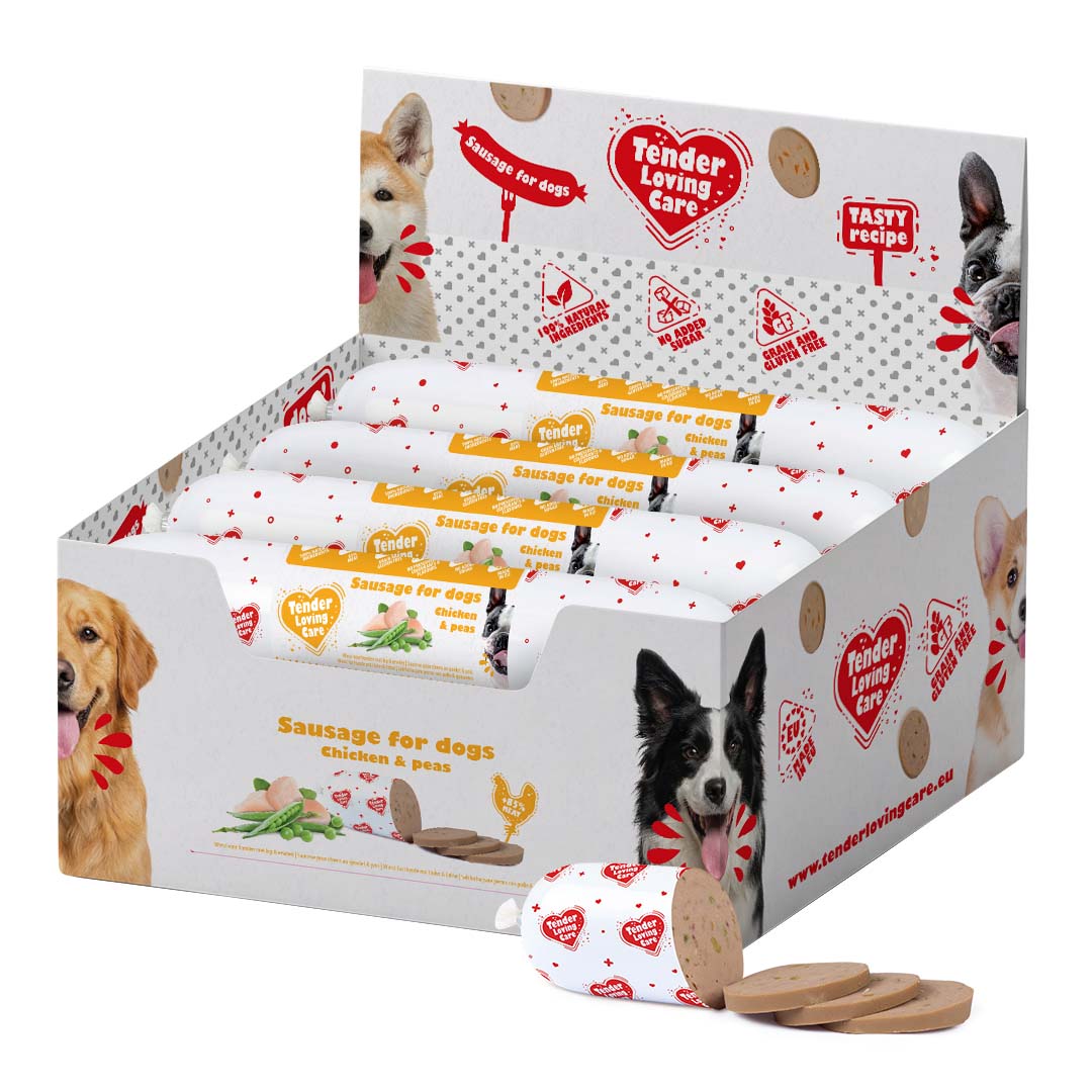 Wurst für Hunde mit Huhn & Erbse - <Product shot>