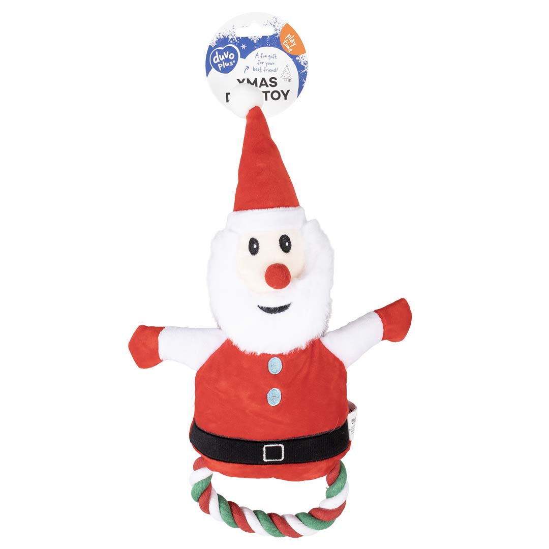 Xmas pluche kerstman met lus Rood - Facing