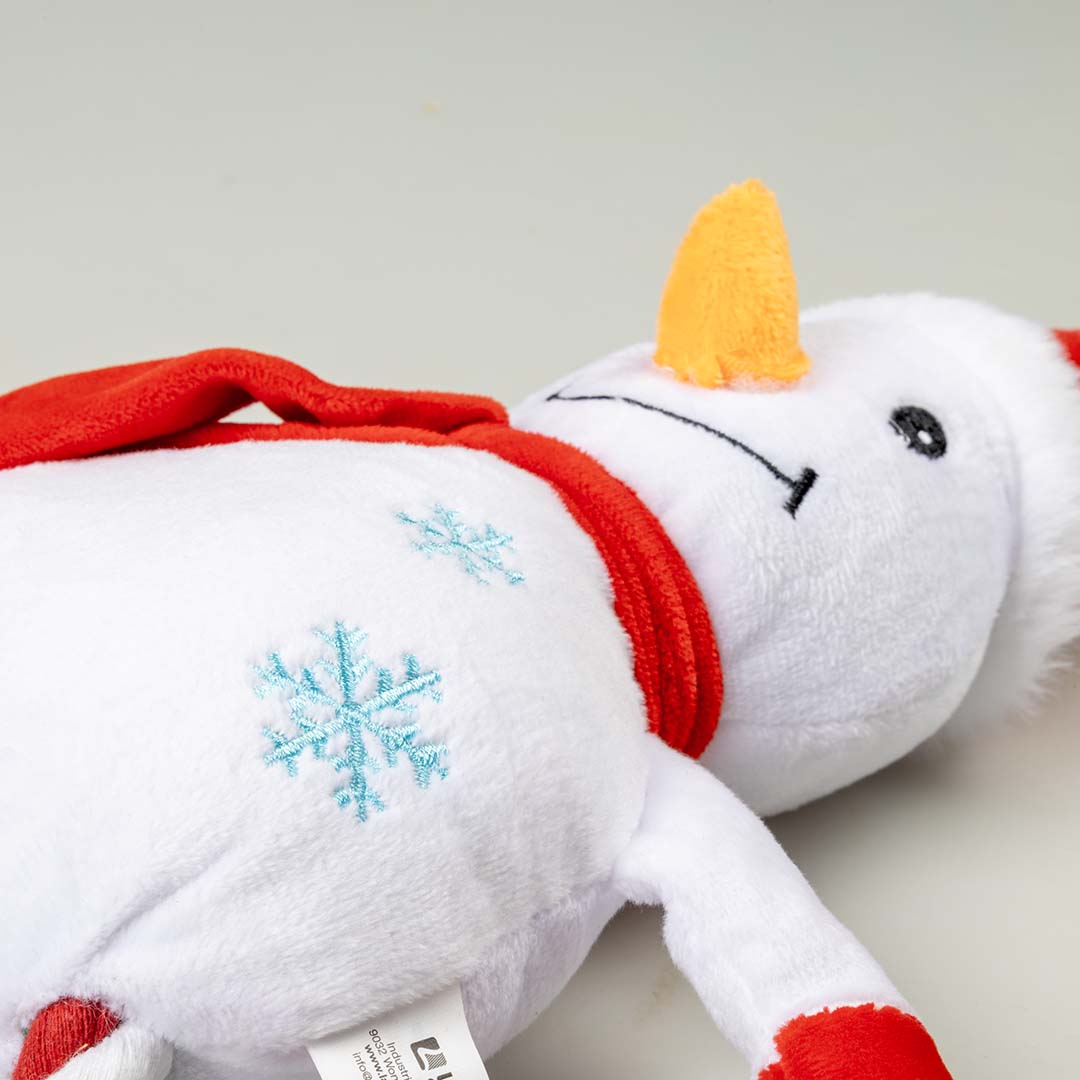 Xmas pluche sneeuwman met lus Wit - Detail 3