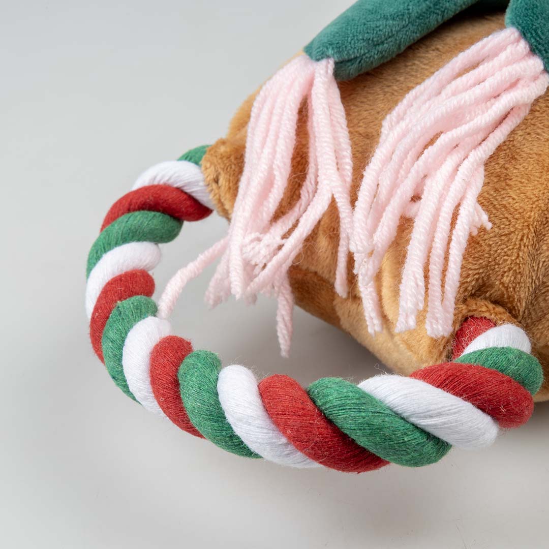 Xmas pluche rendier met lus Bruin - Detail 2
