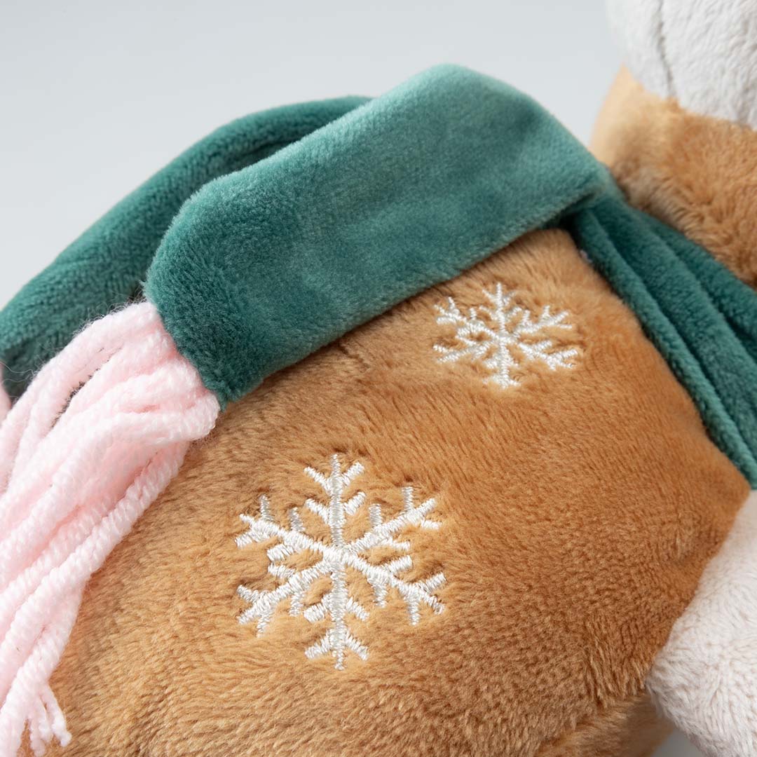 Xmas pluche rendier met lus Bruin - Detail 3