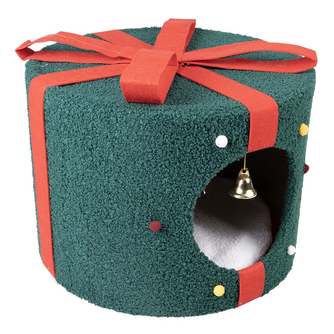 Xmas kattenhuis cadeau Groen/rood - Product shot