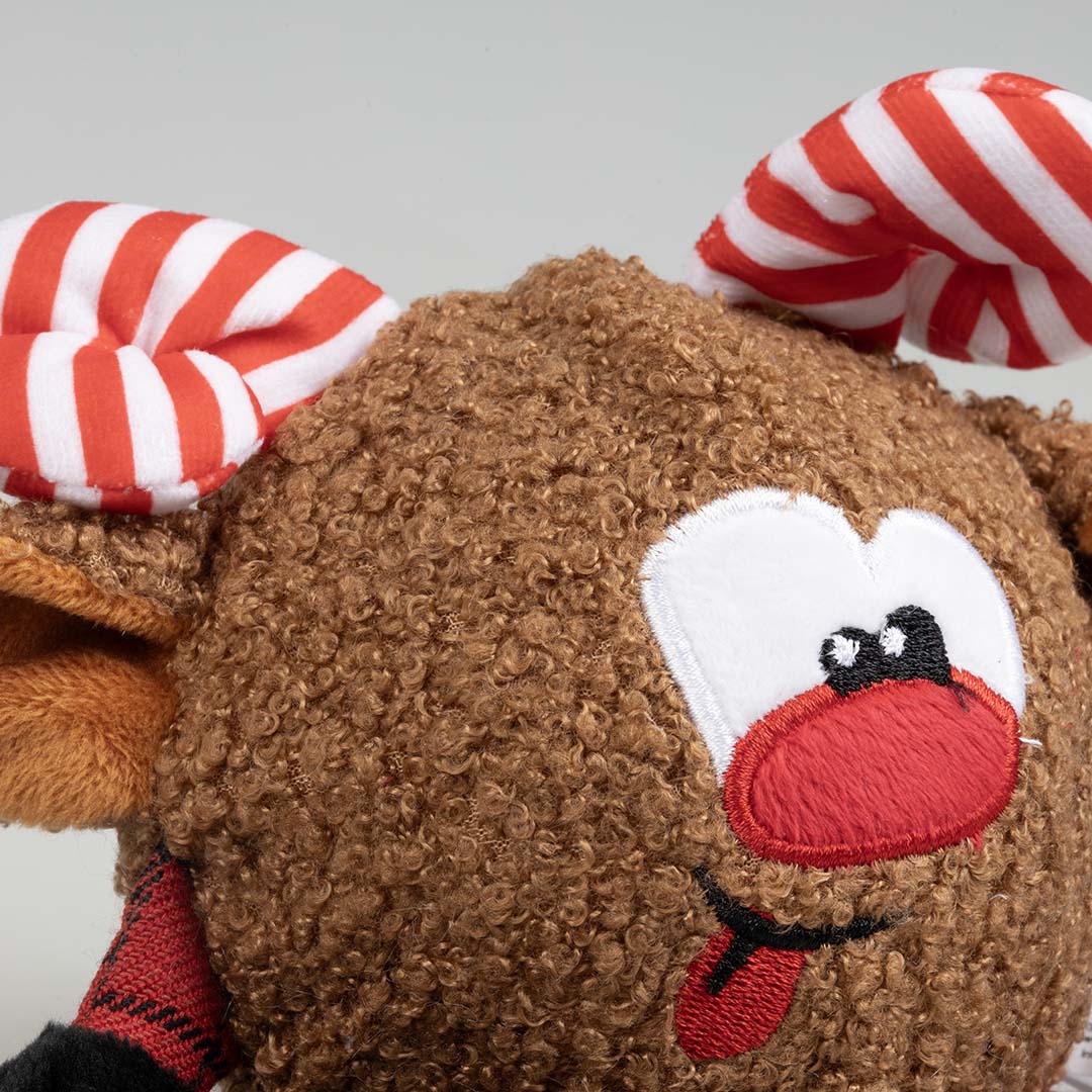 Xmas pluche rendier bal Bruin - Detail 2