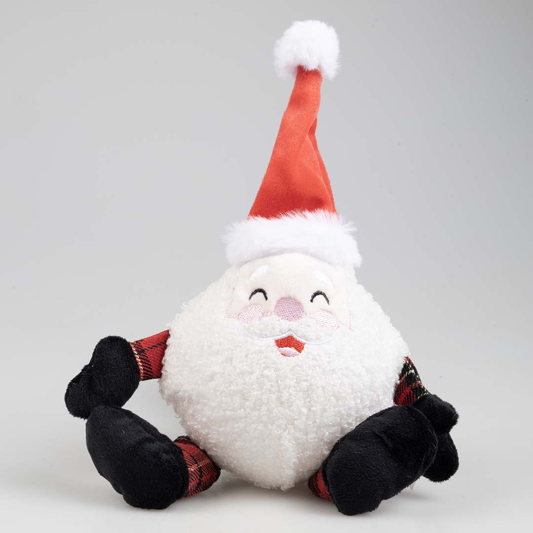 Xmas pluche kerstman bal Wit - Detail 1