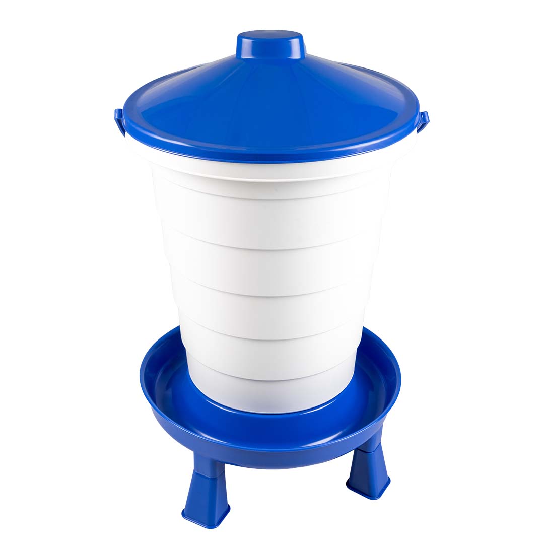 Drinkemmer met handvat & pootjes Blauw/wit - <Product shot>