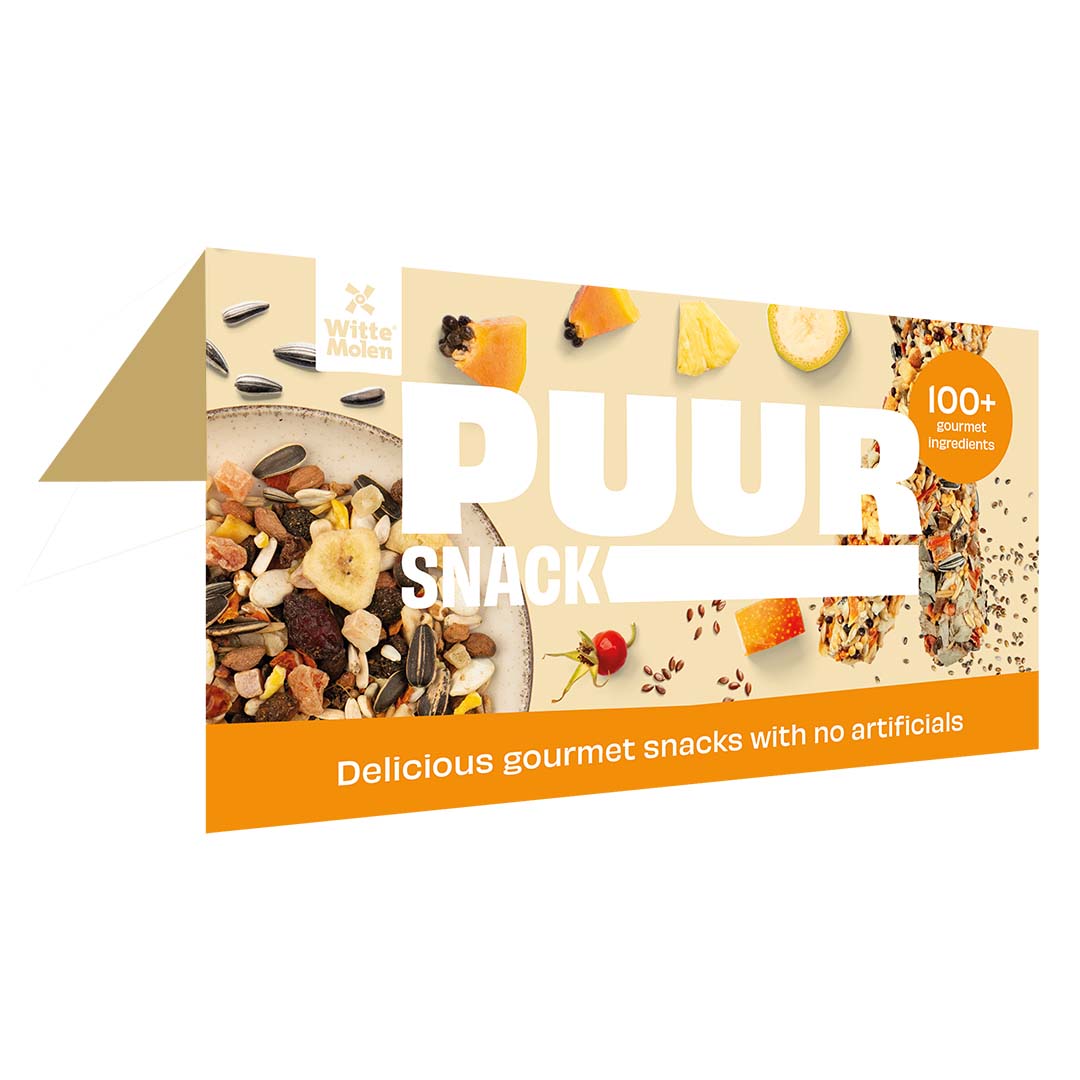 Shelftalker PUUR snack bird ENG/DEU - Product shot