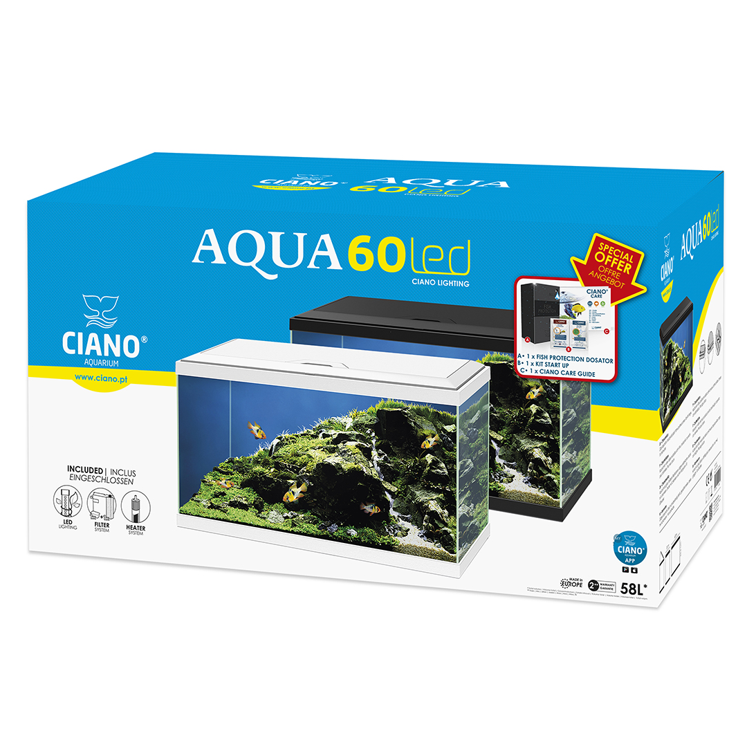 Aquarium aqua 60 led bio black - Verpakkingsbeeld