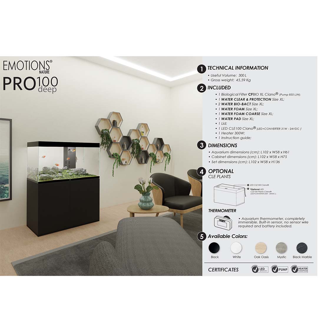 Aquarium emotions nature pro 100 Deep Zwart - Sceneshot 2