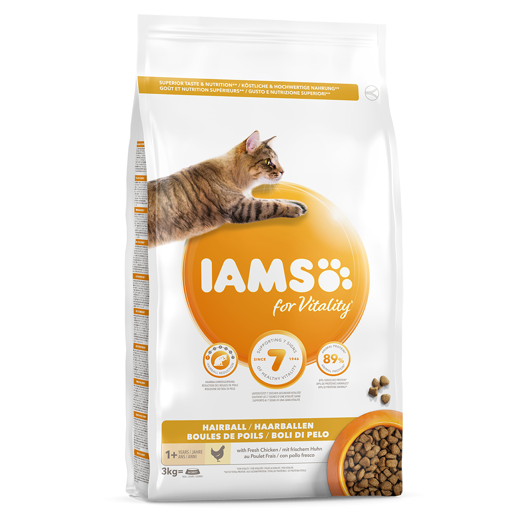 Iams for vitality adult cat hairball chicken - <Product shot>