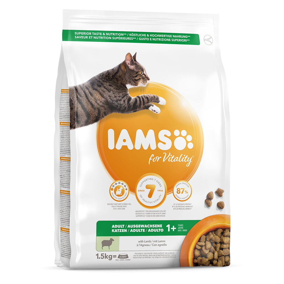 Iams for vitality adult cat lamb - <Product shot>