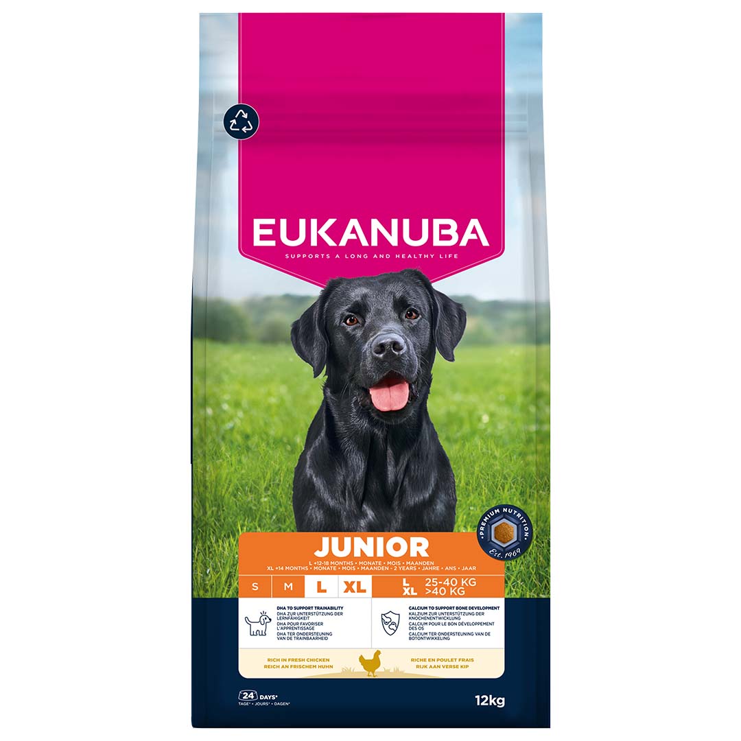 Euk dog junior large breed chicken - Facing