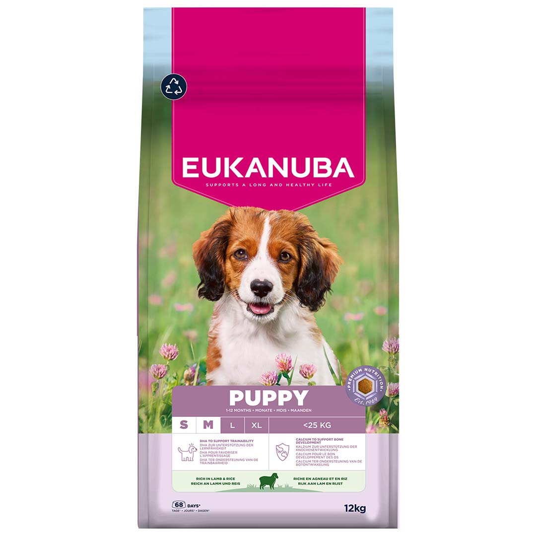 Euk dog puppy small&medium breed lamb&rice - Facing