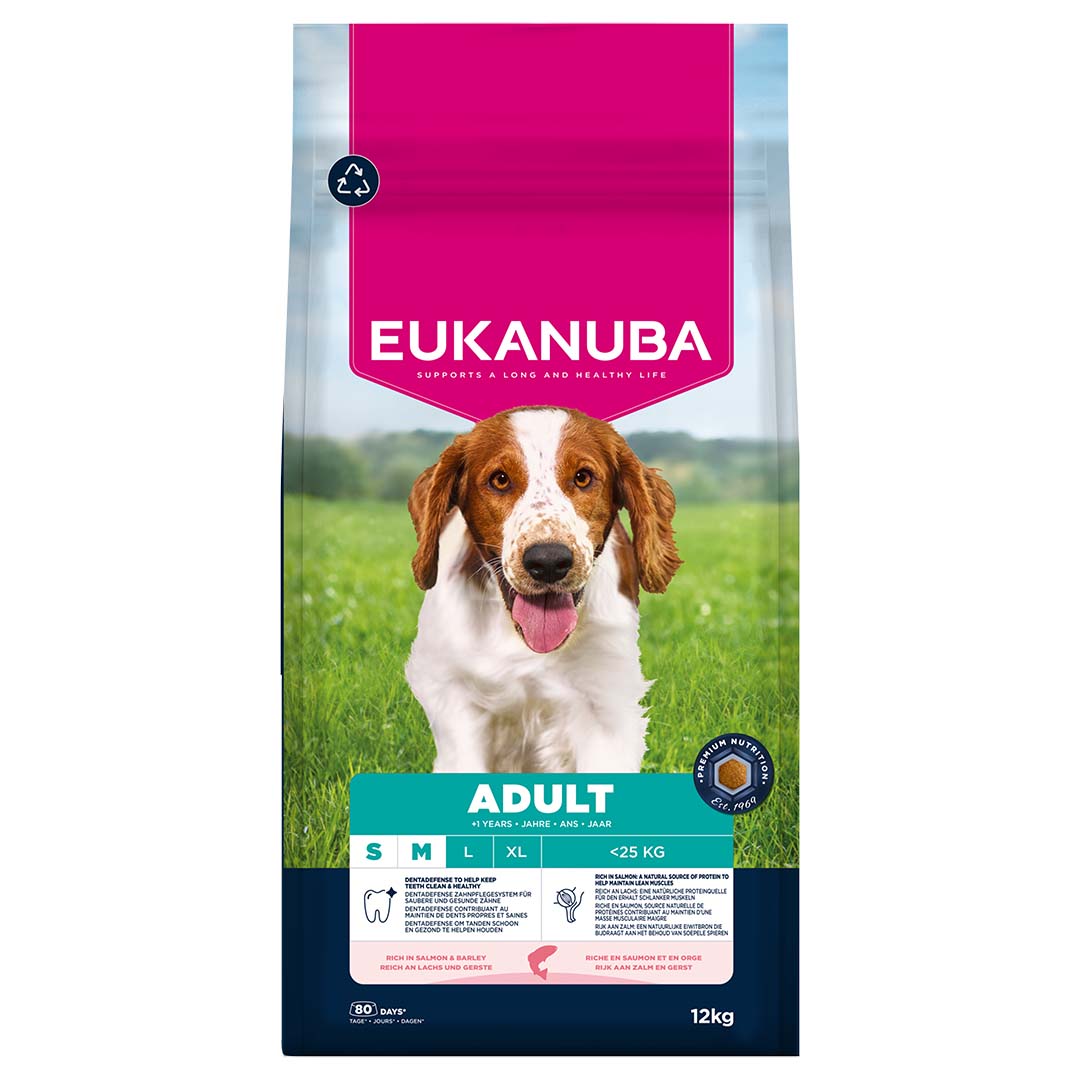 Euk dog adult small&medium breed salmon - Facing