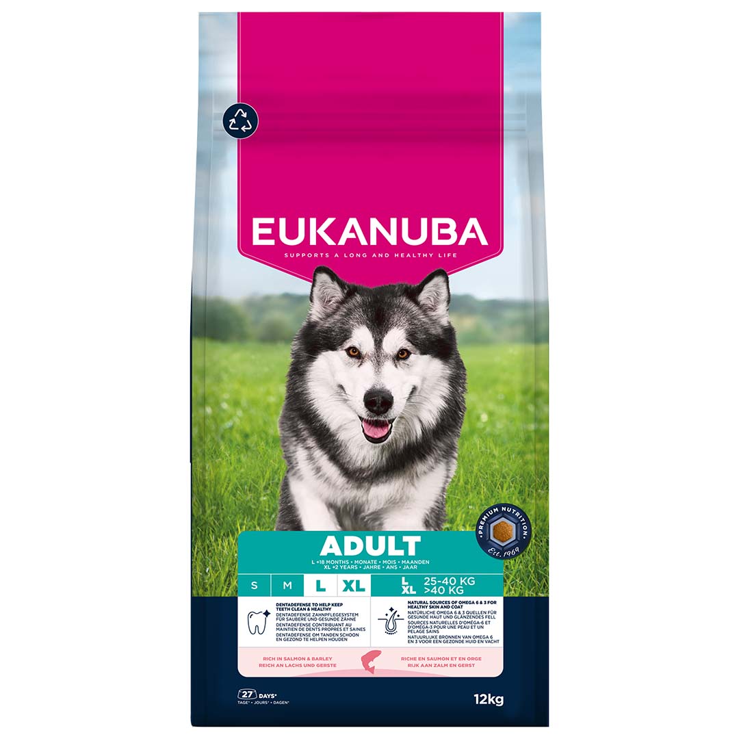 Euk dog adult large breed salmon - Facing