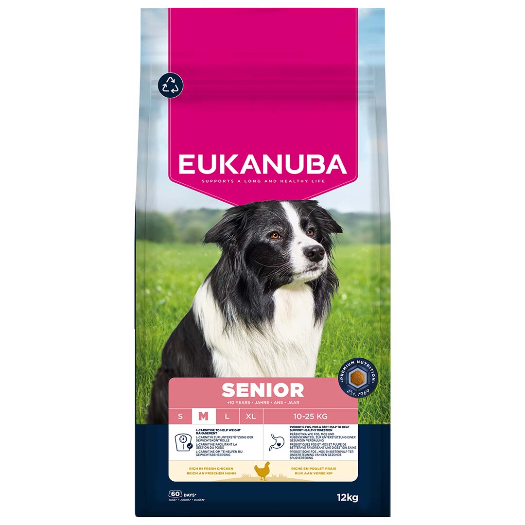 Euk dog senior medium breed chicken - Facing