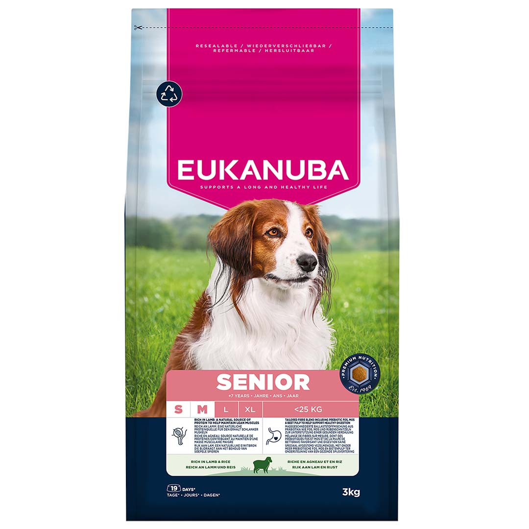 Euk dog senior small&medium breed lamb&rice - Facing