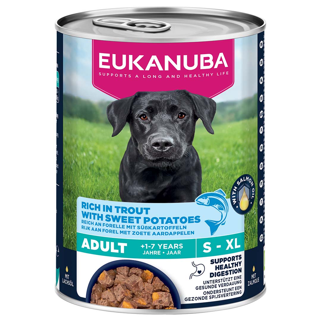 EUK dog wet food adult trout - Product shot