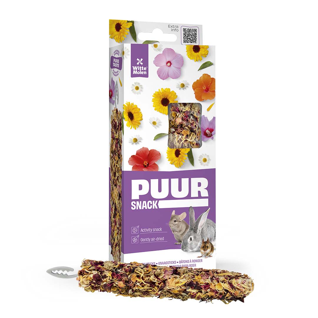 PUUR Knaagsticks hibiscus & goudsbloem - Verpakkingsbeeld