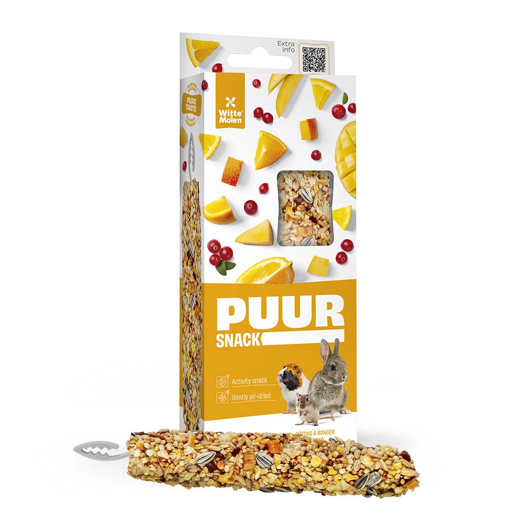 PUUR Knaagsticks sinaasappel & mango - Verpakkingsbeeld
