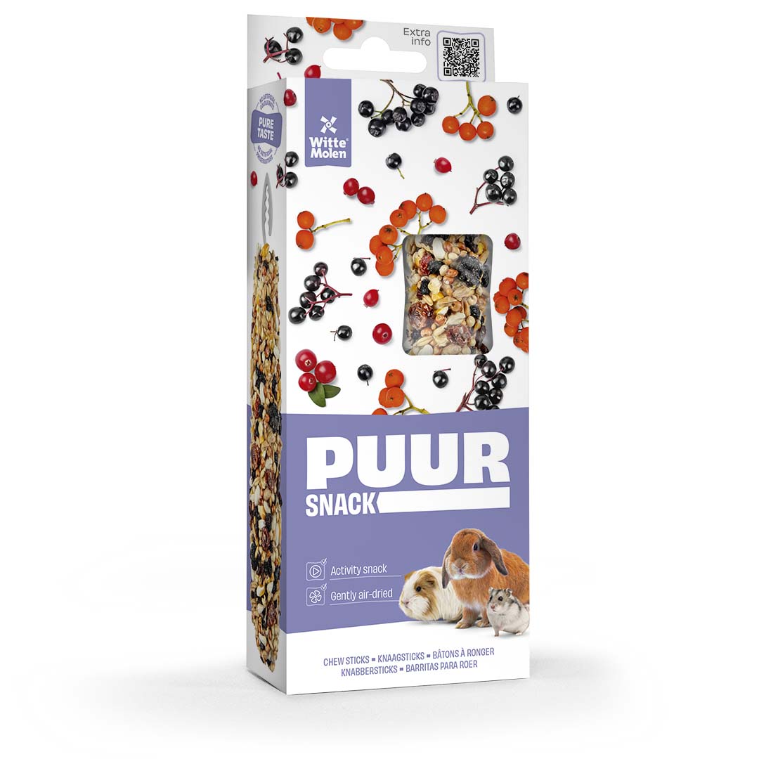 PUUR Knaagsticks veenbes & vlierbes - Product shot