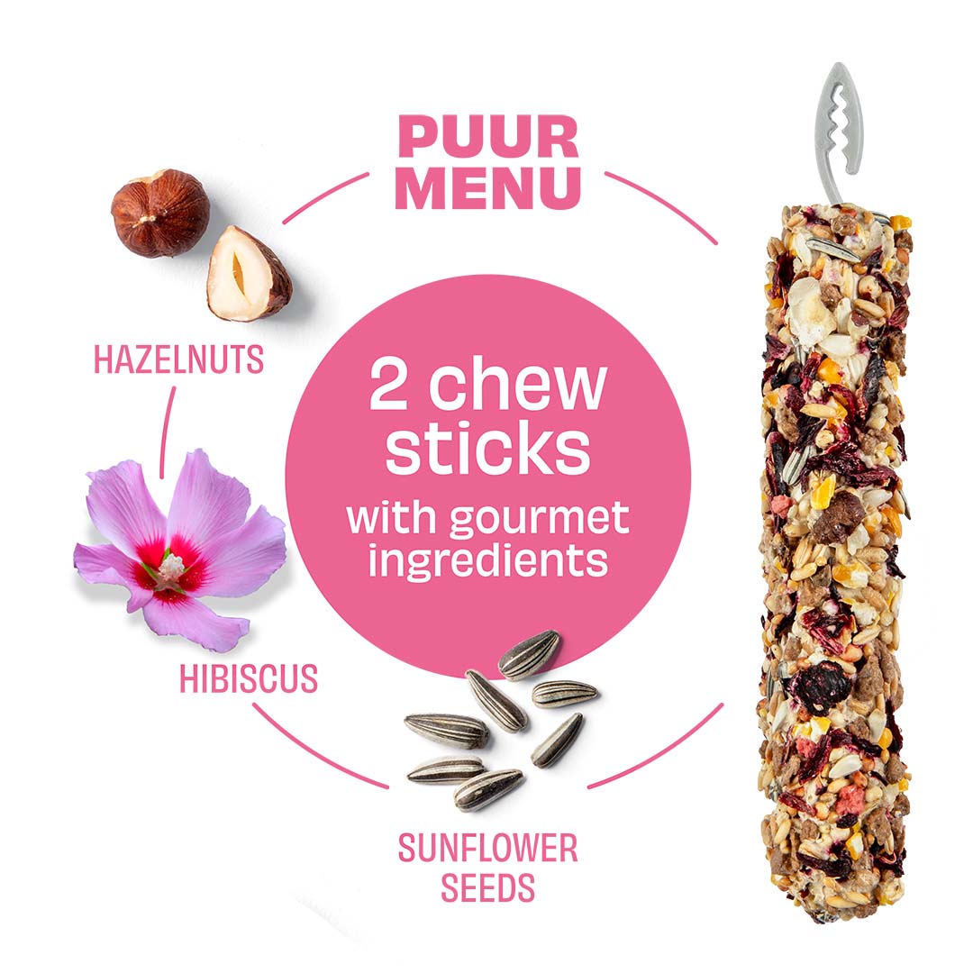 PUUR Knaagsticks hazelnoot & hibiscus - Detail 1