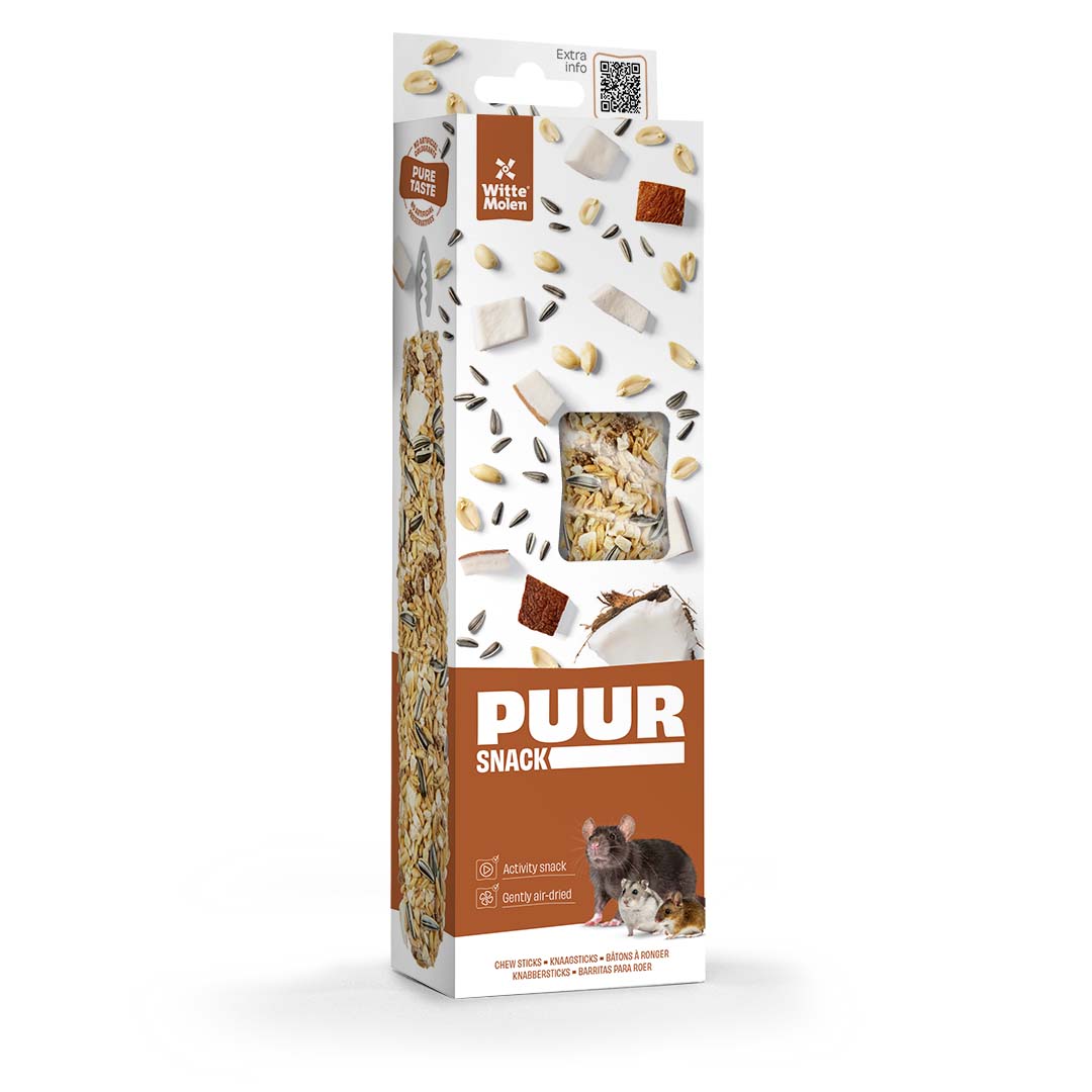 PUUR Knaagsticks pinda & kokosnoot - Product shot