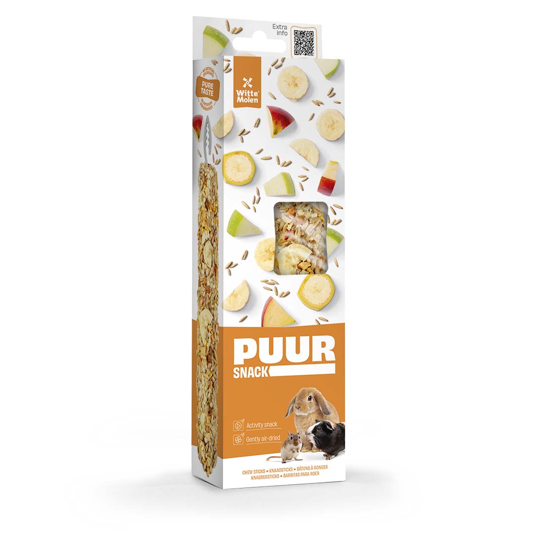 PUUR Knaagsticks banaan & appel - Product shot