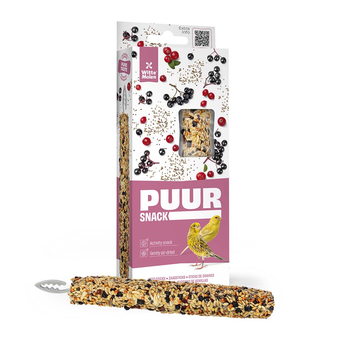PUUR Sticks kanarie vlierbes & chiazaad - Verpakkingsbeeld