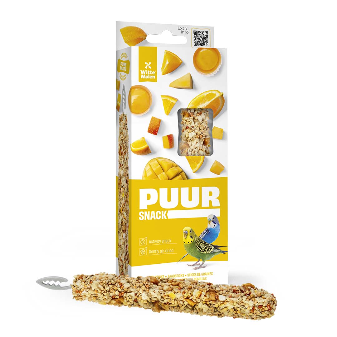 PUUR Sticks parkiet sinaasappel & mango - Verpakkingsbeeld